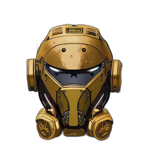 robot, mask, concept art, 3d render transparent PNG cut-out