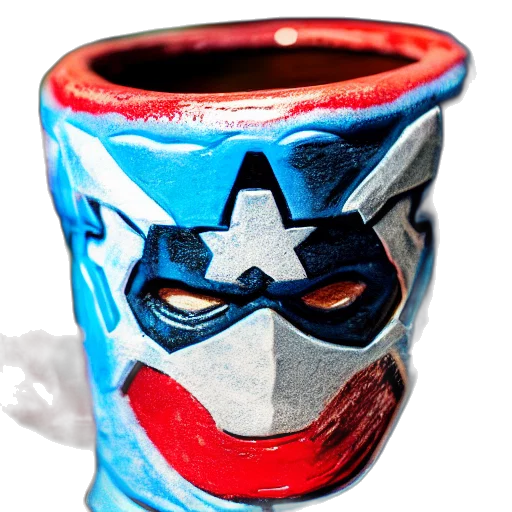 mask, 3d render, closeup, photorealistic, photograph, glossy, captain, america transparent PNG cut-out