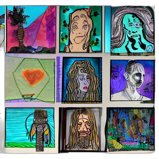 concept art, comic book art, fantasy art, underwater, forest, outer space, sunset, neon transparent PNG cut-out