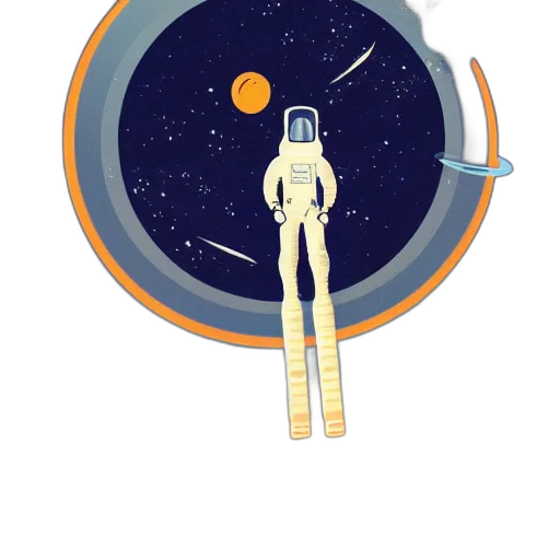 staff, robot, concept art, pixel art, comic book art, cartoon, outer space, blue transparent PNG cut-out