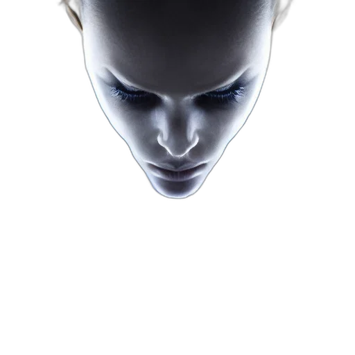 face, robot, mask, creature, 3d render, concept art, photorealistic, cyberpunk transparent PNG cut-out