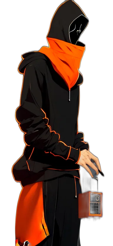 jacket, staff, mask, weapon transparent PNG cut-out