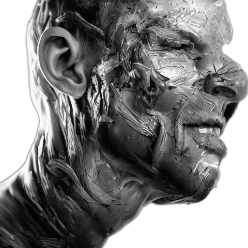 face, mask, photorealistic, 3d render transparent PNG cut-out