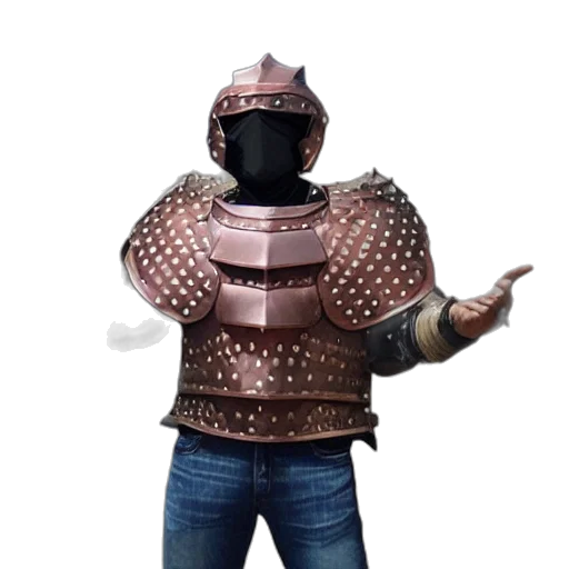 robot, jacket, mask, sword transparent PNG cut-out