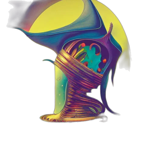 mask, hat, crown, dragon, concept art, fantasy art, 3d render, vaporwave transparent PNG cut-out