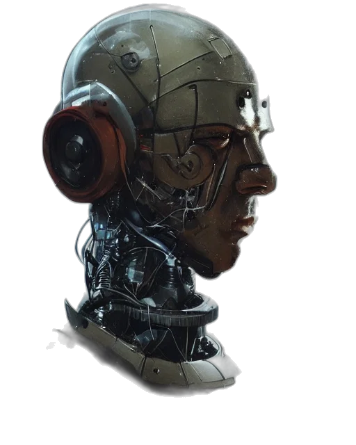 robot, face, mask, cyberpunk transparent PNG cut-out