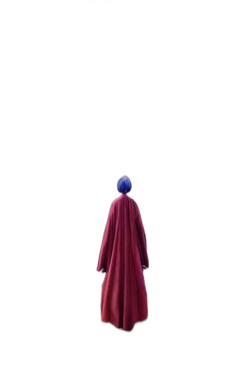 dress, jacket, staff, umbrella, 3d render, concept art, outer space, blue transparent PNG cut-out