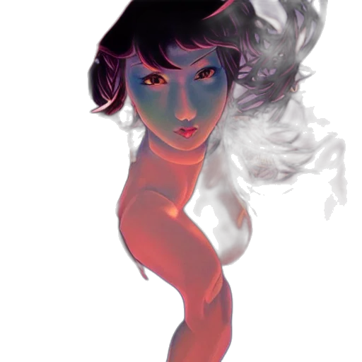 creature, dress, face, mask, concept art, watercolor, fantasy art, comic book art transparent PNG cut-out