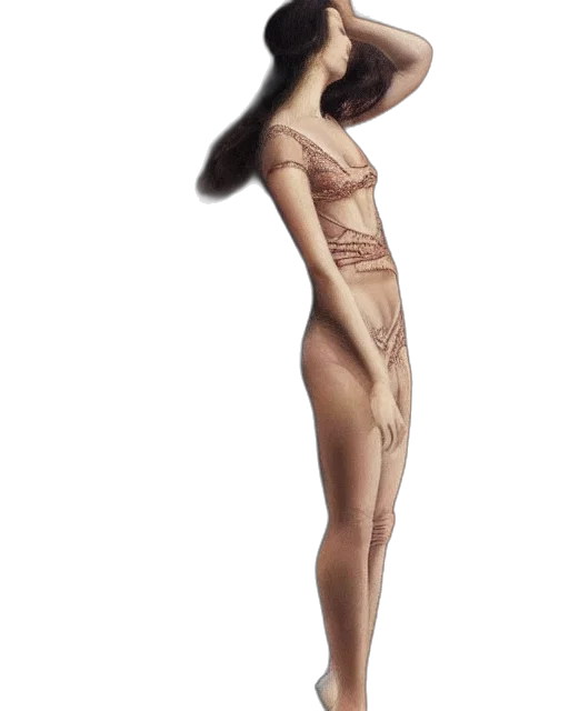 dress, hair, creature, jewelry, photorealistic, concept art, 3d render, fantasy art transparent PNG cut-out