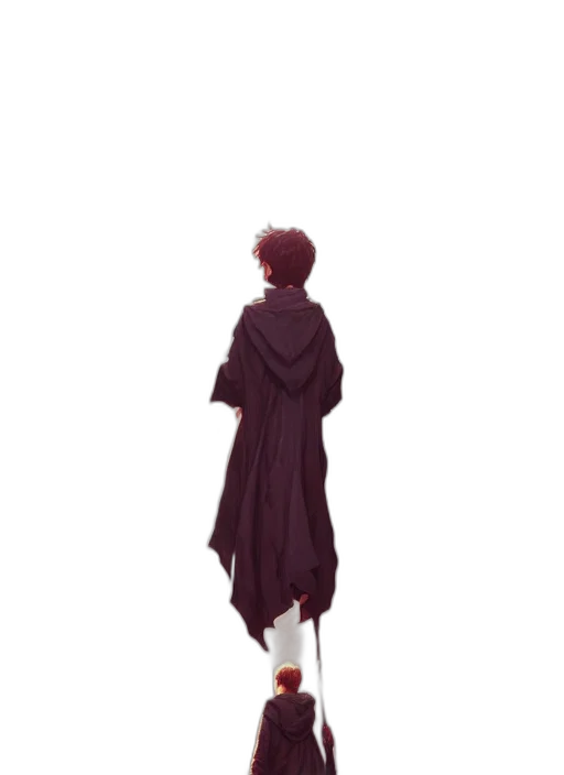 jacket, dress, staff, weapon transparent PNG cut-out
