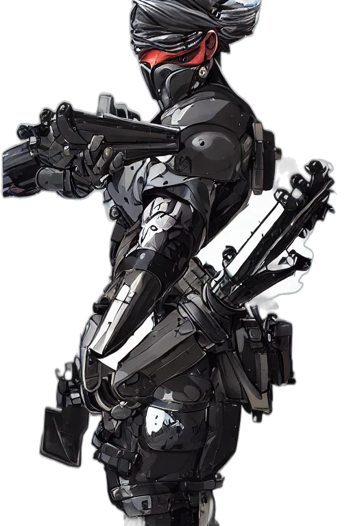 robot, weapon, concept art, cyberpunk transparent PNG cut-out