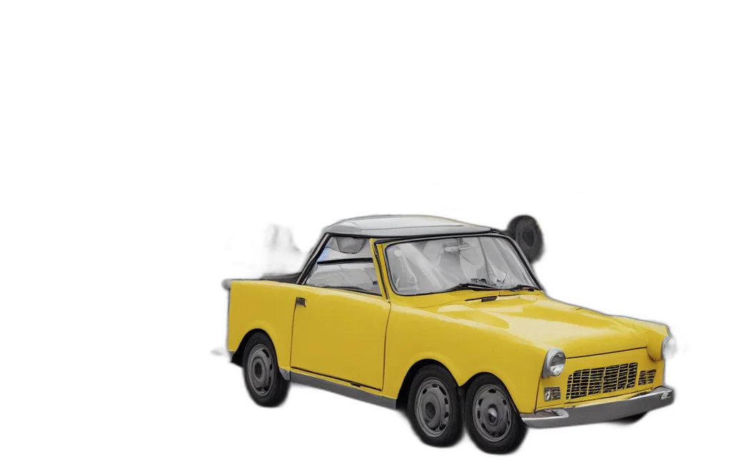 car, 3d render, photorealistic, concept art, cartoon, trabant, brought, back transparent PNG cut-out