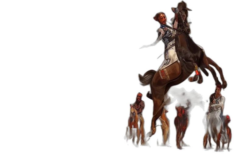 concept art, fantasy art, photorealistic, 3d render, fire, algerian, fantazia, horse transparent PNG cut-out
