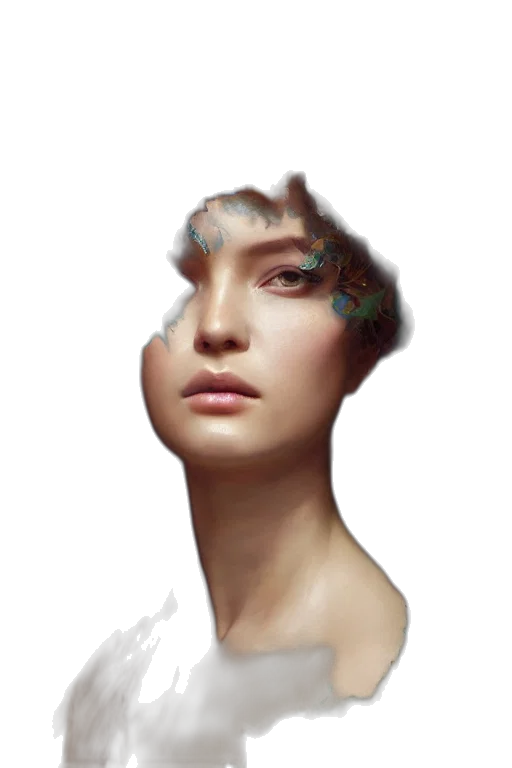 face, hair, creature, robot transparent PNG cut-out