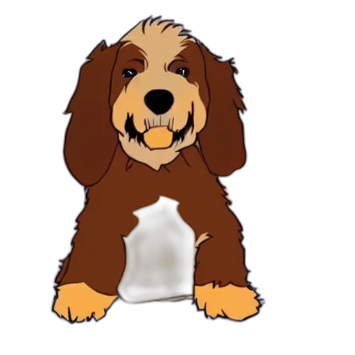 animal, cartoon, photorealistic, concept art, 3d render, bernedoodle, avatar, last transparent PNG cut-out