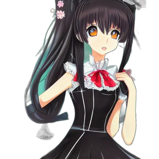 dress, staff, robot, flower, anime, cartoon, pixel art, concept art transparent PNG cut-out