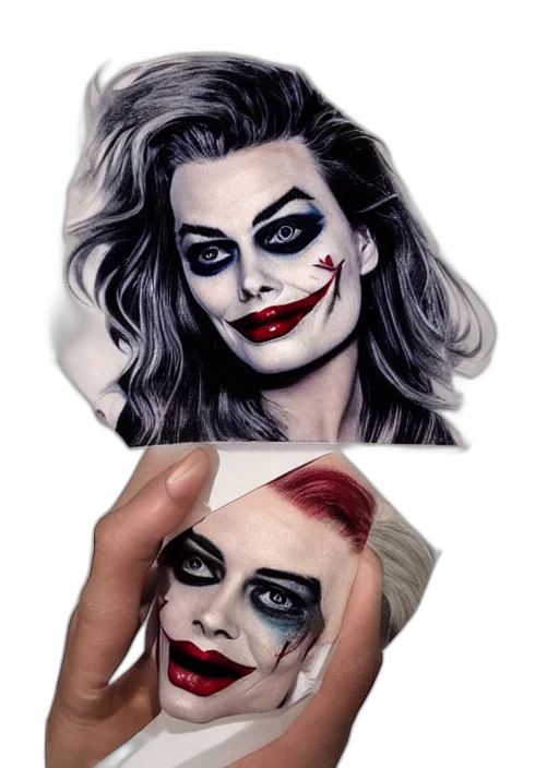 face, mask, comic book art, watercolor transparent PNG cut-out