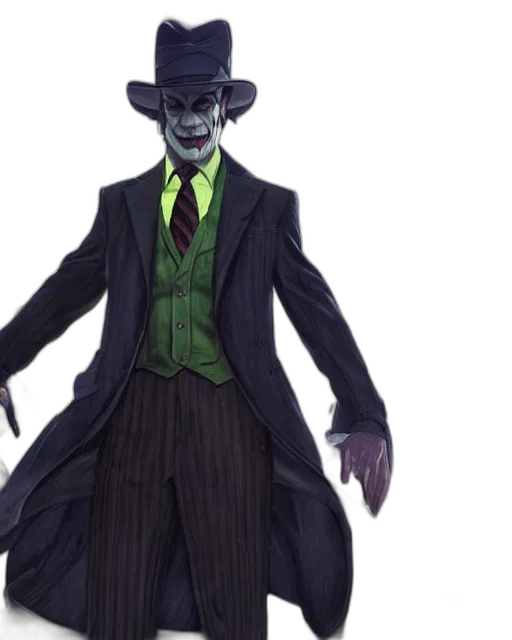 concept art, comic book art, green, dark, portrait, saul, goodman, joker transparent PNG cut-out