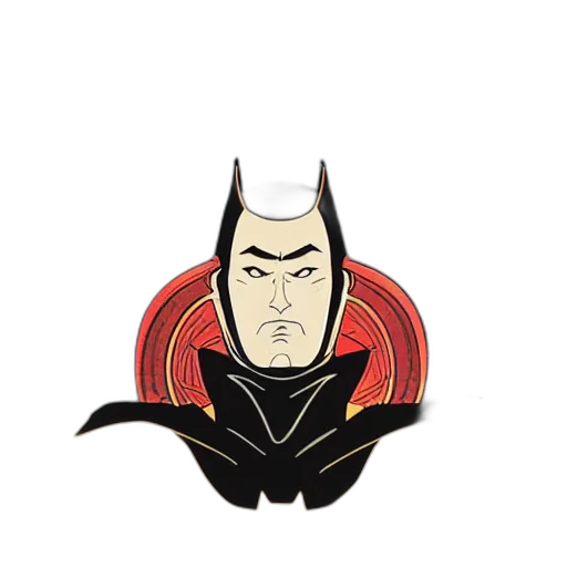 comic book art, cartoon, concept art, pixel art, ukiyo, style, batman transparent PNG cut-out