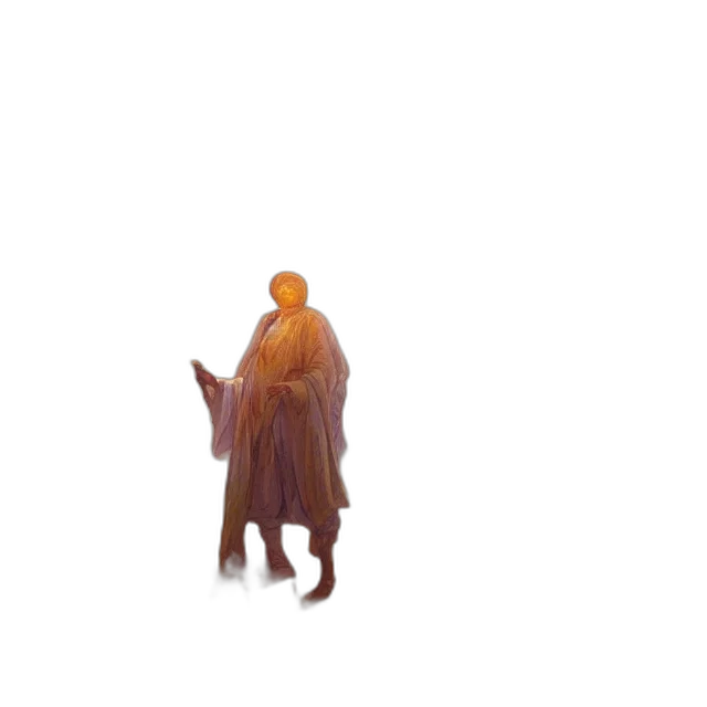 staff, creature, mask, dress transparent PNG cut-out