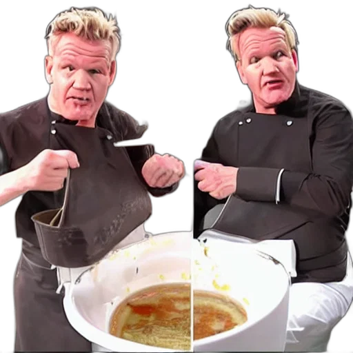 food, gordon, ramsay, dipping, steak, into, toilet, eating transparent PNG cut-out