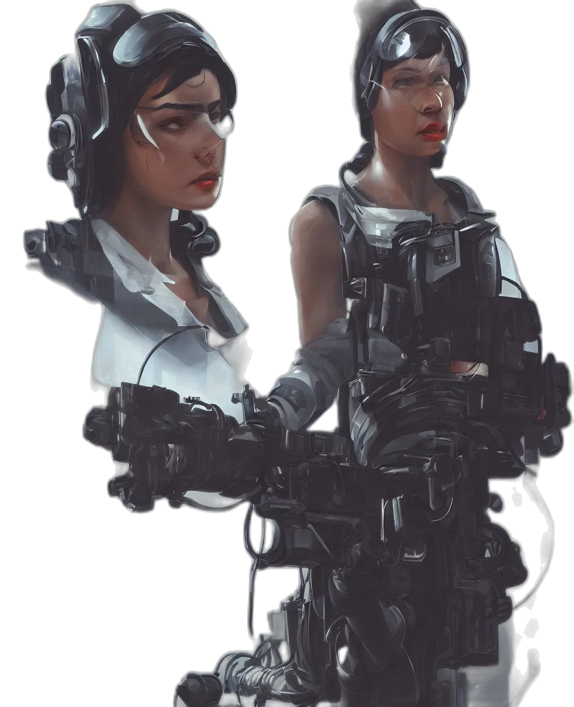 robot, weapon, staff, concept art transparent PNG cut-out
