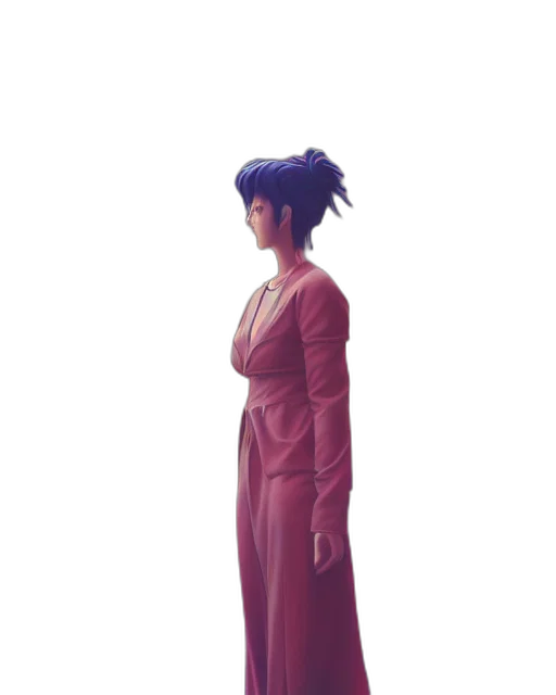 dress, jacket, staff, concept art transparent PNG cut-out