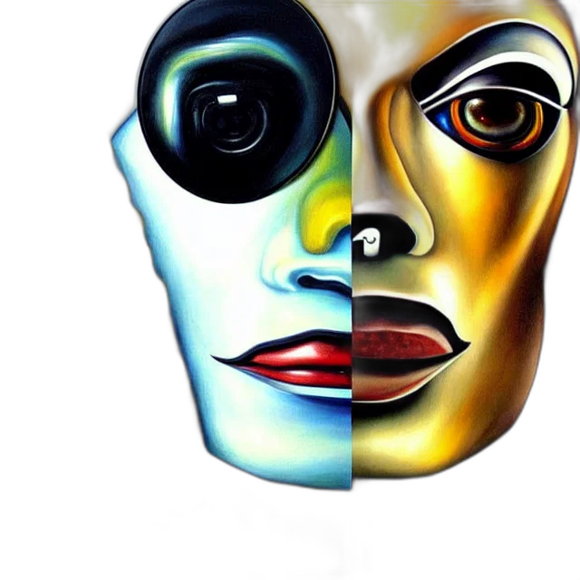 mask, face, robot, photorealistic, 3d render, concept art, comic book art, outer space transparent PNG cut-out