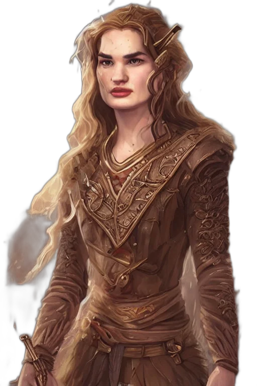 face, dress, staff, dragon transparent PNG cut-out