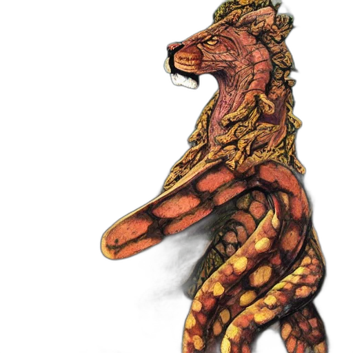 dragon, creature, animal, staff transparent PNG cut-out
