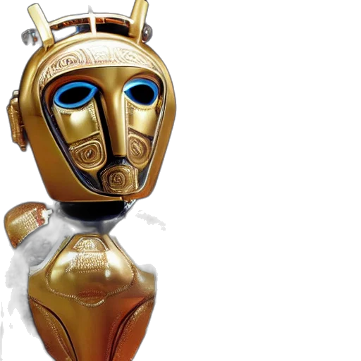robot, mask, concept art, 3d render transparent PNG cut-out