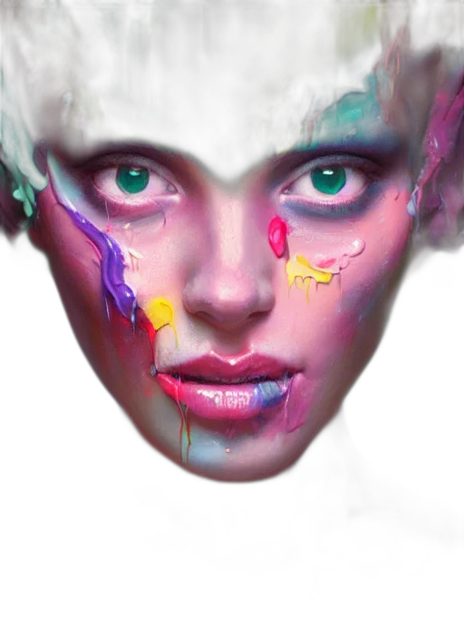 face, mask, creature, photorealistic transparent PNG cut-out