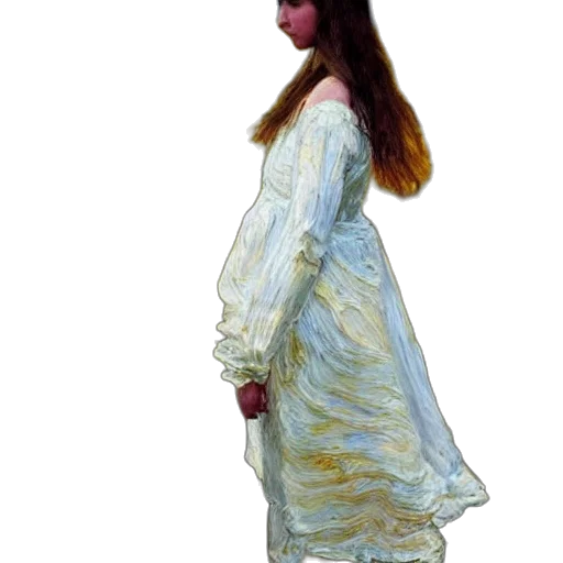 dress, staff, face, hair, oil painting, photorealistic, concept art, watercolor transparent PNG cut-out