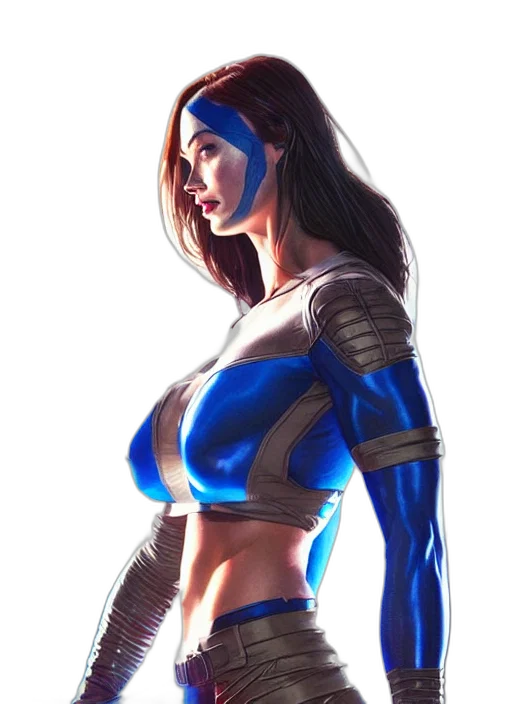 dress, comic book art, concept art, fantasy art, photorealistic, blue, portrait, apex transparent PNG cut-out