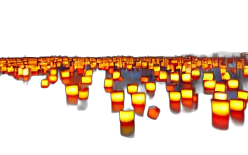 crown, jewelry, 3d render, pixel art, concept art, fire, paper, lanterns transparent PNG cut-out