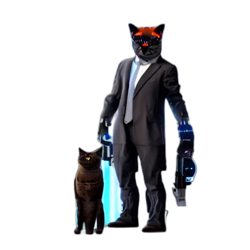staff, animal, mask, weapon, concept art, cyberpunk, pixel art, 3d render transparent PNG cut-out