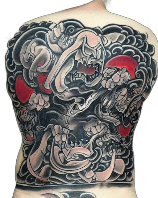 japanese, oni, biting, apple transparent PNG cut-out