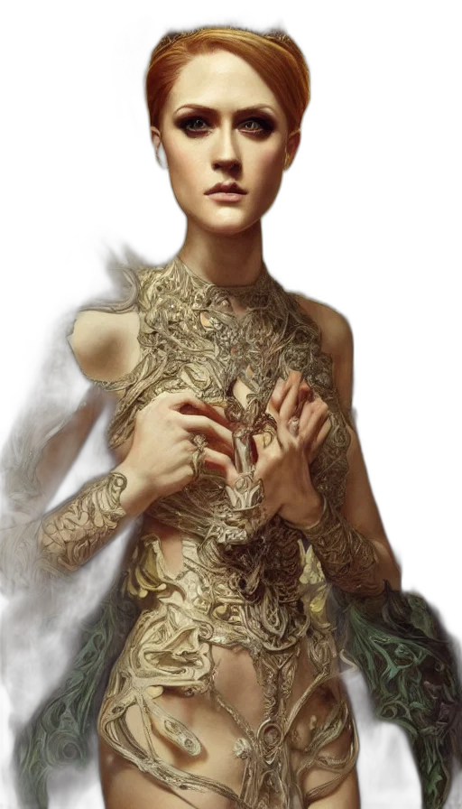 dress, jewelry, crown, dragon, fantasy art, photorealistic, concept art, oil painting transparent PNG cut-out