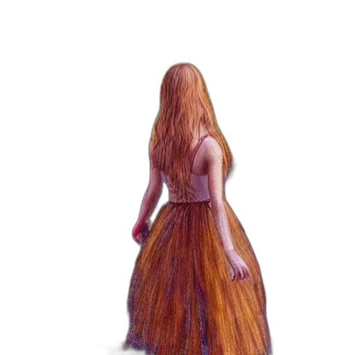 dress, hair, staff, creature, 3d render, concept art, fantasy art, photorealistic transparent PNG cut-out