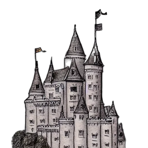 crown, building, staff, sword transparent PNG cut-out