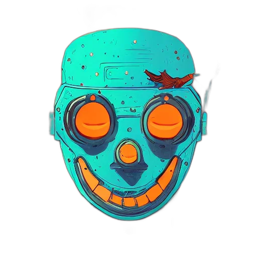 mask, robot, face, creature, concept art, 3d render, cyberpunk, cartoon transparent PNG cut-out