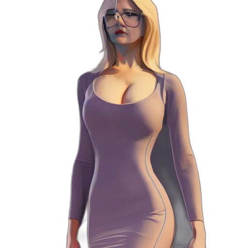 dress, staff, concept art, 3d render transparent PNG cut-out