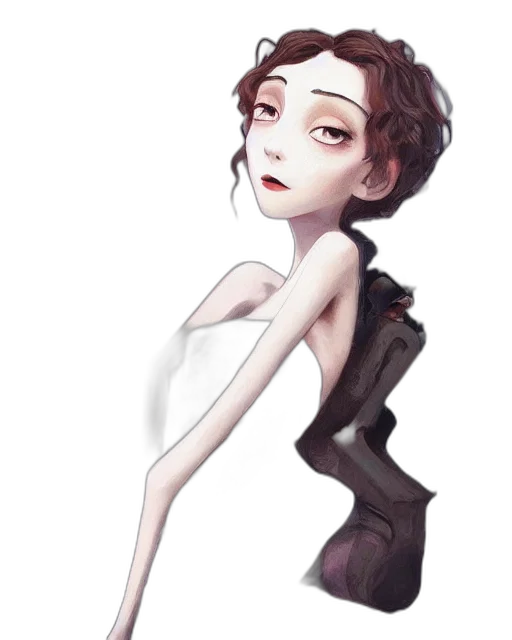 dress, robot, staff, face, concept art, watercolor, fantasy art, cyberpunk transparent PNG cut-out