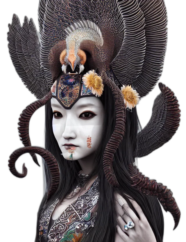 mask, staff, creature, face transparent PNG cut-out