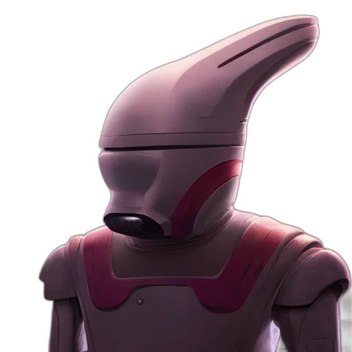 robot, mask, staff, creature transparent PNG cut-out