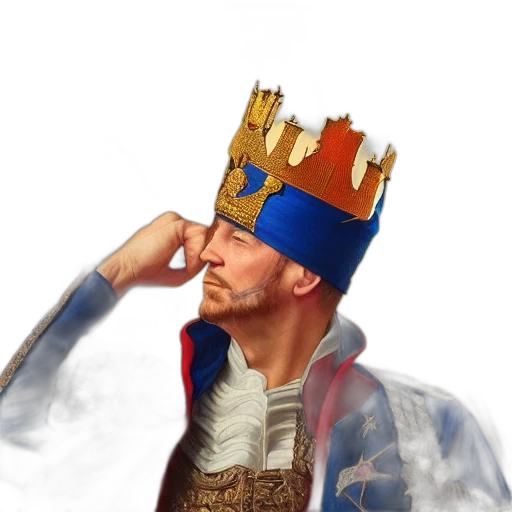 crown, hat, staff, face transparent PNG cut-out