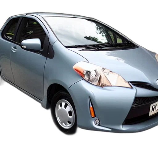 car, 3d render, photorealistic, grey, toyota, yaris, 2008, sol transparent PNG cut-out
