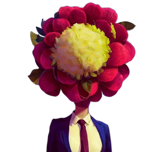 crown, flower, mask, hat, 3d render, concept art, photorealistic, vaporwave transparent PNG cut-out