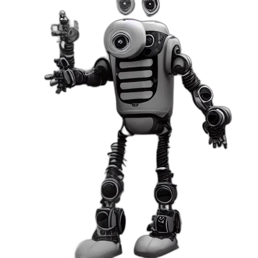 robot, staff, animal, 3d render, concept art, cartoon, boy, jacket transparent PNG cut-out