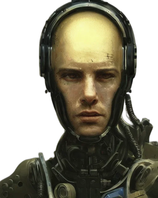 robot, face, mask, cyberpunk, concept art, photorealistic, comic book art, outer space transparent PNG cut-out